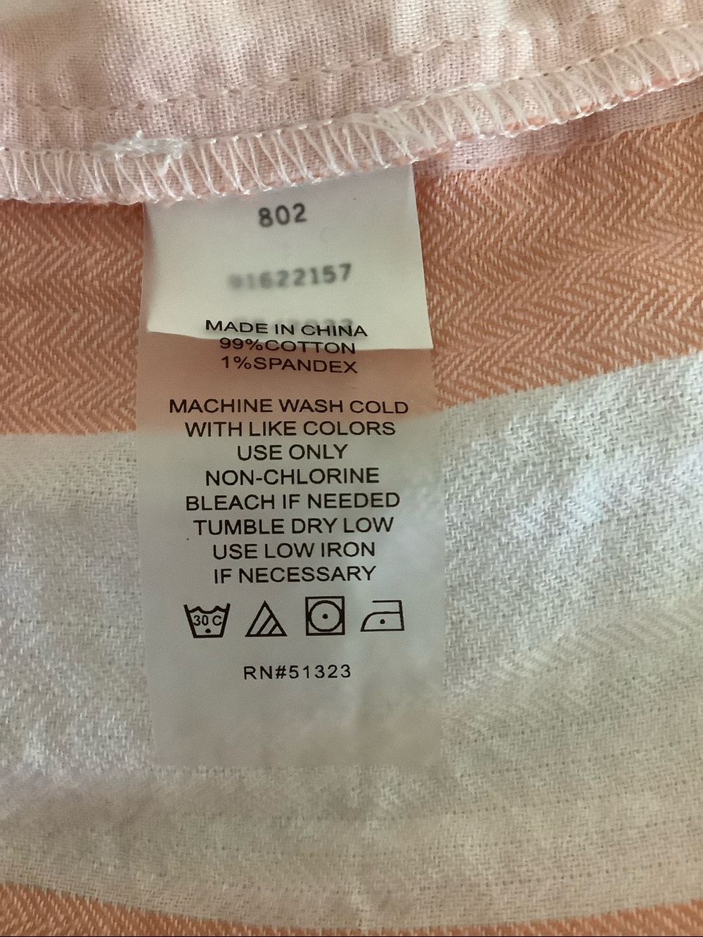 Vince Camuto Peach and White Striped Button-Down Shirt - Picture 10 of 10